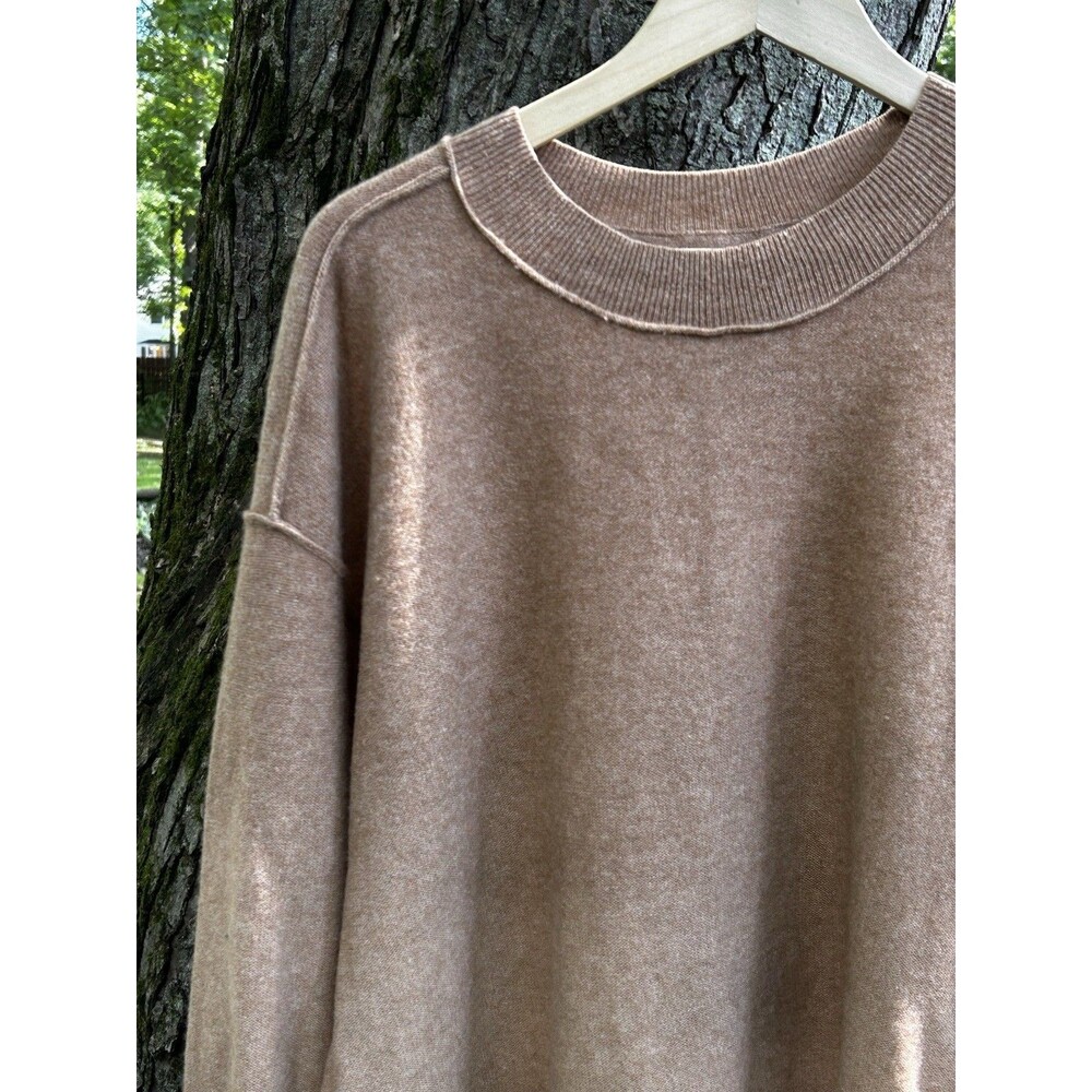 Pilcro Anthropologie Alani 100% Cashmere Mock Neck Sweater Size XL Brown - Picture 3 of 11